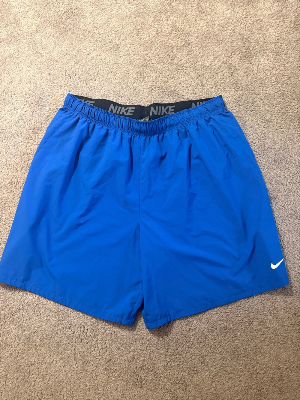 Nike Royal Blue Running Shorts with Black Waistband